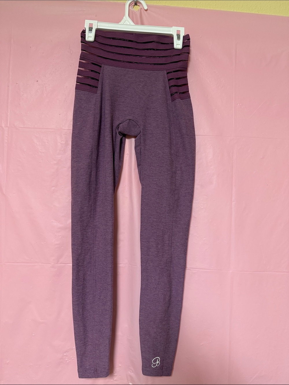 Bombshell Sportswear Purple Strappy Waist Leggings